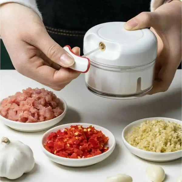 Mini Manual Pull Chopper for Garlic, Vegetables & Meat