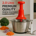 2L Manual Food Chopper with Steel Blades