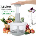 1.5L Manual Food Chopper with Steel Blades &  Vegetable Fruit Cutter