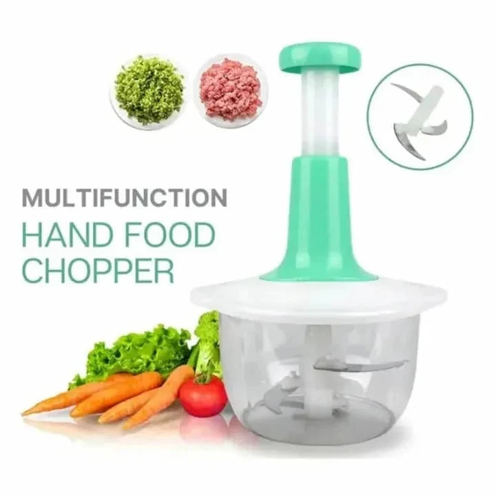 1.5L Manual Food Chopper with Steel Blades &  Vegetable Fruit Cutter