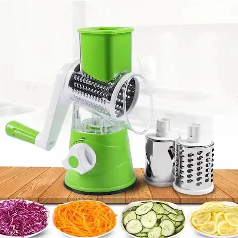 Manual Vegetable Slicer with 3 Interchangeable Blades