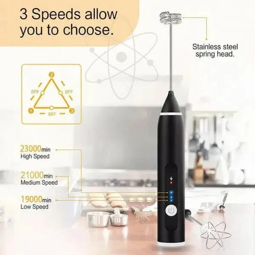 2-in-1 Electric Milk Frother & Egg Whisk – USB Rechargeable