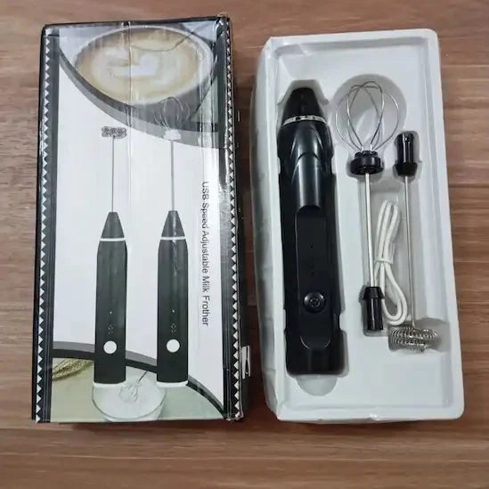 2-in-1 Electric Milk Frother & Egg Whisk – USB Rechargeable