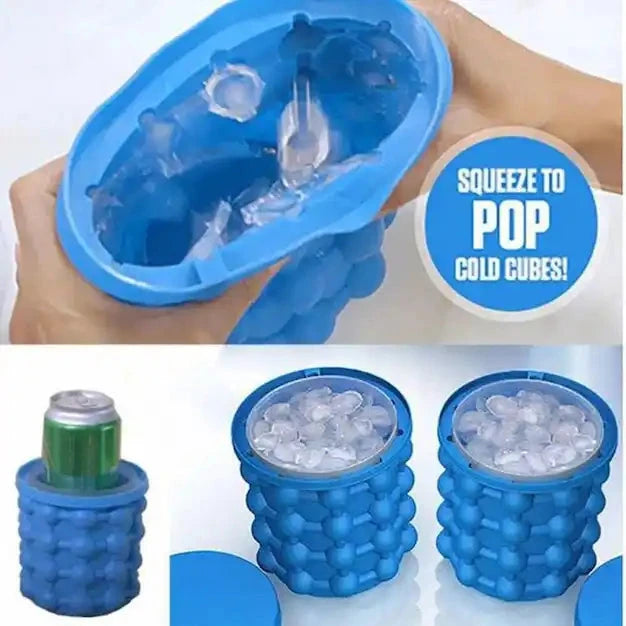 Silicone Ice Cube Maker Bucket with Airtight Lid
